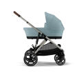 Poussette Cybex Gazelle S – Châssis Taupe, Assise Stormy Blue