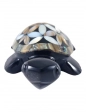 Tortue fleur de vie Obsidienne et Nacre 10cm 160gr