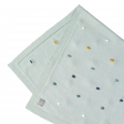 Couverture coton bio GOTS pois menthe clair Lassig