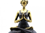 Figurine Yoga Femme -Bronze & Noir 24cm