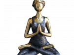 Figurine Yoga Femme -Bronze & Noir 24cm