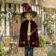 Cape de sorcier Gandalf 3-10 ans – velours bordeaux 76 cm – LaBay
