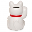 Tirelire Chat Blanc Maneki Neko Bras droit Abondance - Chat Porte-bonheur