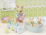 Les triplés Lapin Crème et accessoires de bain Sylvanian