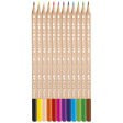 Maped - Crayons de Couleur Smiling Planet en Bois Naturel - 12 Crayons de dessin pour Enfants
