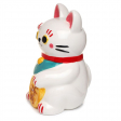 Tirelire Chat Blanc Maneki Neko Bras droit Abondance - Chat Porte-bonheur