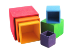 Maxi Cubes à emboîter multicolores en bois - Grimm's