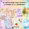 32 Cartes affirmations positives Chance et abondance "Lueurs d'Abondance" + Trousse de rangement en coton Les Moonettes