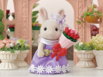 La grande soeur lapin crème et son bouquet de fleurs Sylvanian families