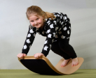 WeRock Board Planche d'équilibre en bois avec rebord Feutre Okotex Mustard
