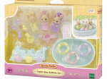 Les triplés Lapin Crème et accessoires de bain Sylvanian