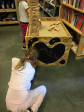 Table de jeux en bois + tableau