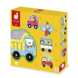 5 puzzles évolutifs Véhicules en carton – de 2 à 10 pièces Janod