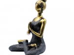 Figurine Yoga Femme -Bronze & Noir 24cm