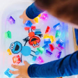 Glo Pal personnage Cookie Monster sesame street Bleu pour le bain Jouet Sensoriel