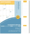 Pad aimanté calendrier mensuel Les Indispensables Mémoniak - Sept. 2026-Août 2026