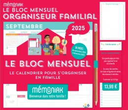 Le bloc mensuel organiseur familial Mémoniak - Grand Format Edition 2025
