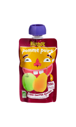 BIOSHOK Gourde compote de pommes Poire BIO 4x100GR