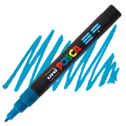 Marqueur PC3M pointe fine 0,9-1,3 mm Bleu clair Glitter POSCA