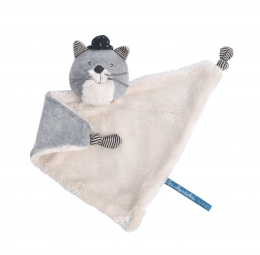 Doudou chat gris clair Fernand  - Les Moustaches - Moulin Roty