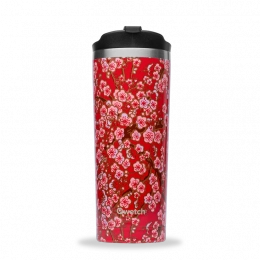Travel mug isotherme flowers rouge 470 ml Qwetch