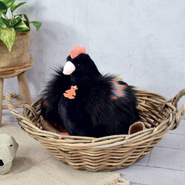 Peluche poule "Poulette" - Noire - 28 cm Histoire d'ours