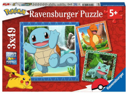 Puzzle 3x49 pièces Salamèche, Bulbizarre et Carapuce / Pokémon Ravensburger