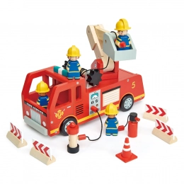 Camion de pompiers en bois Tender Leaf Toys