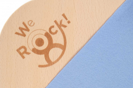 WeRock Board Planche d'équilibre en bois avec rebord Feutre Okotex Soft blue