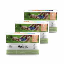 Couches écologiques taille 2 Mini 3-6 kg 3 packs x 38 langes - Moltex