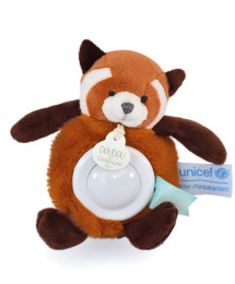Veilleuse peluche panda roux 15 cm Unicef Doudou et compagnie