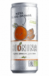 Boisson gazeuse au jus d’orange sanguine biologique 330 ml Bionina