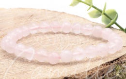 Bracelet Boule 08mm Quartz Rose Madagascar A Taille L