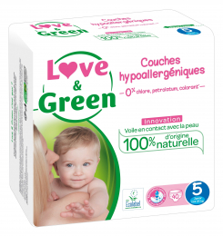 Couches jetables taille 5 (11-25kg) Love and green