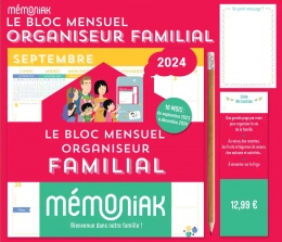 Le Bloc mensuel organiseur familial Mémoniak Editions 365