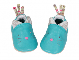 Chaussons en cuir - Chats - Les Pachats - Moulin roty