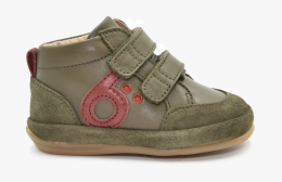 Chaussures logo Premiers pas Kaki Rouge pointure 21 Benjie