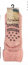 Chaussettes anti-dérapantes en laine Rose Apollo