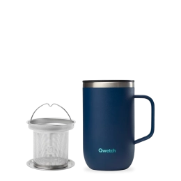 Qwetch Mug tisanière isotherme matt bleu nuit 470ml