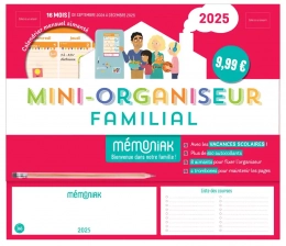 Mini-organiseur familial Mémoniak - Edition 2024-2025 Editions 365, Nesk
