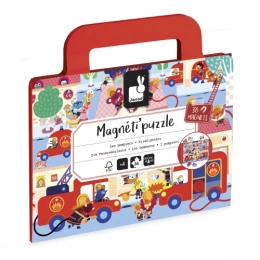 Magnéti’Puzzle Pompiers 36 pièces – Puzzle magnétique nomade dès 4 ans – Janod