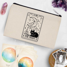 Trousse en coton 20X12cm Cartes de Tarot La Lune Les Moonettes