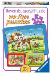 Puzzle 3x6 Mes amis les animaux Ravensburger