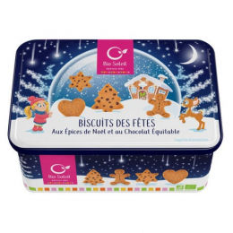 Biscuits pépites de chocolat et épices de Noël boîte métal 250g