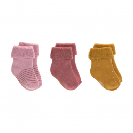 Lot de 3 chaussettes nouveau-né coton Bio Bois de rose - Lassig