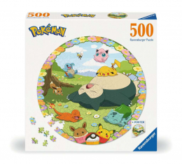 Puzzle rond 500 pièces Pokémon en fleurs Ravensburger