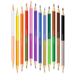 12 crayons de couleur double pointes Avenue mandarine