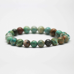 Bracelet Chrysocolle 'AA' perles 8mm