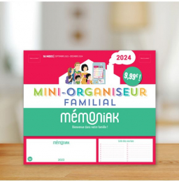 Mini-organiseur familial Mémoniak Calendrier familial mensuel Editions 365