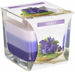 Bougie en pot arc-en-ciel - Violette